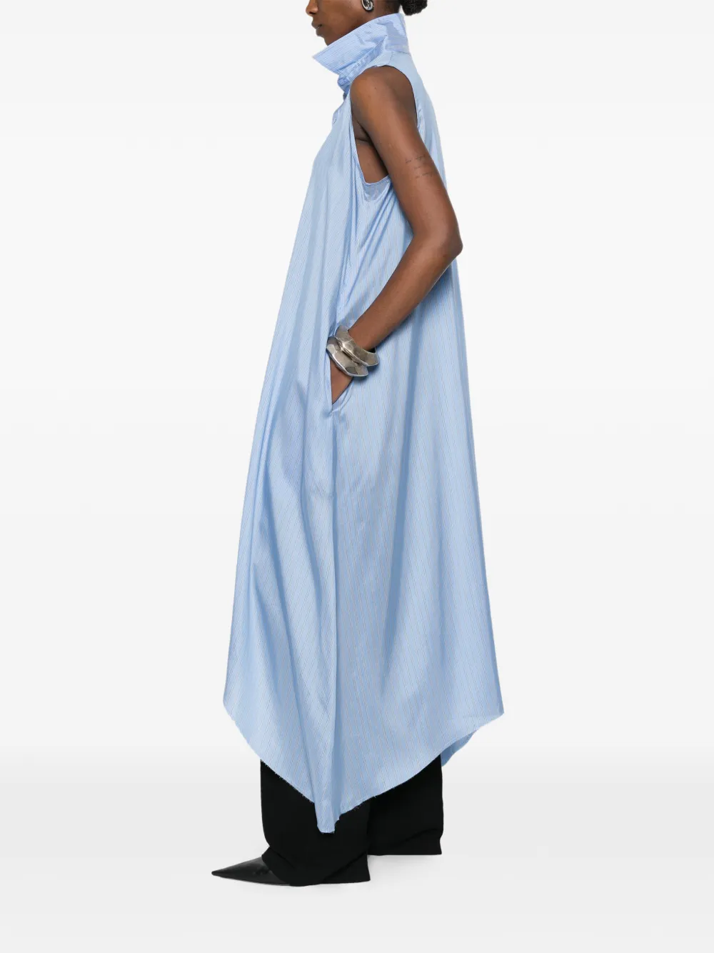VETEMENTS Jurk met krijtstreep Blauw