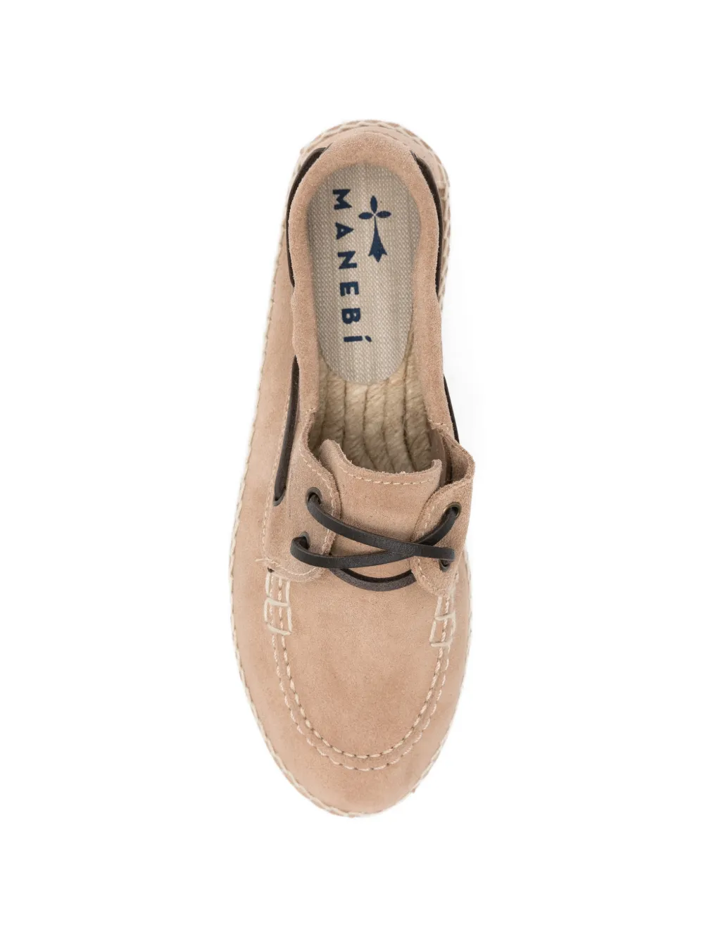 Manebi Espadrilles met gestrikte sluiting Beige