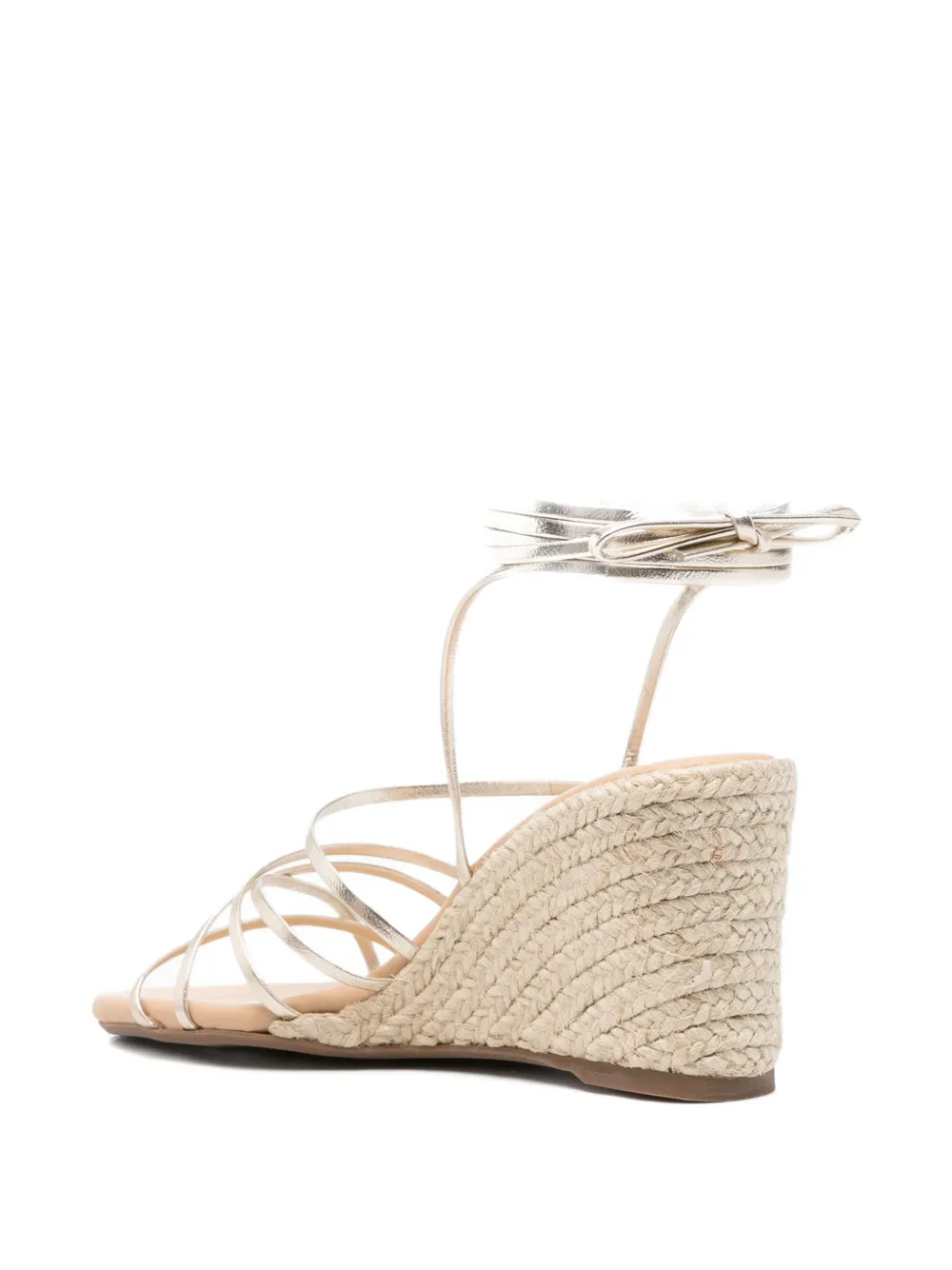 Manebi Metallic sandalen met bandjes en sleehak Goud