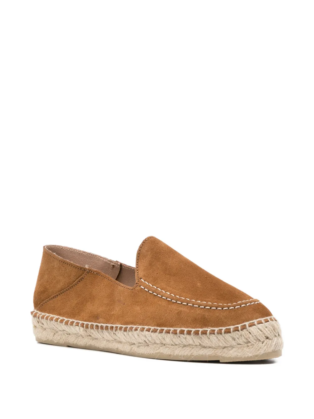 Manebi Espadrilles met contrasterend stiksel Bruin