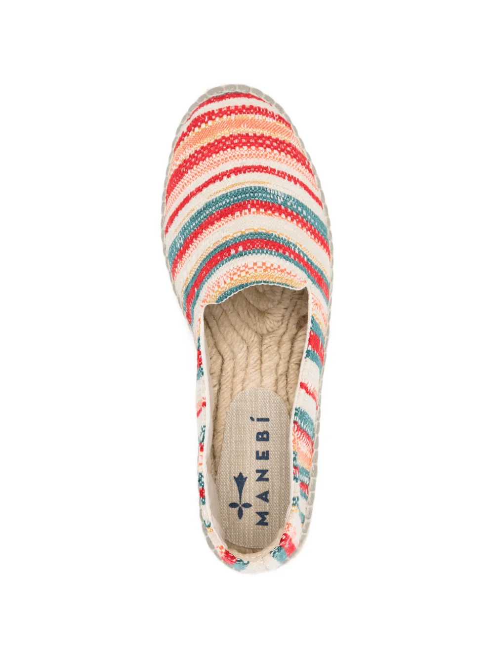Manebi Gestreepte espadrilles Rood