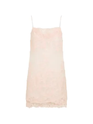 strapless open back dress Gucci Lace Trimmed Pink Chiffon Dress – Runway Catalog main image 0