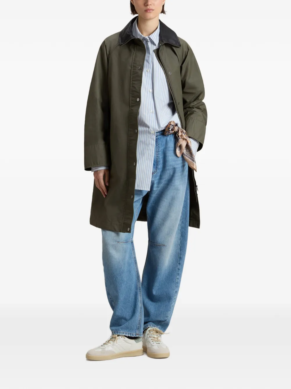  Woolrich Dundee Superwax Trench Coat - Green 