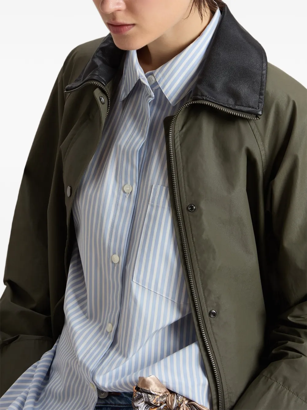 Woolrich Dundee superwax trenchcoat Groen
