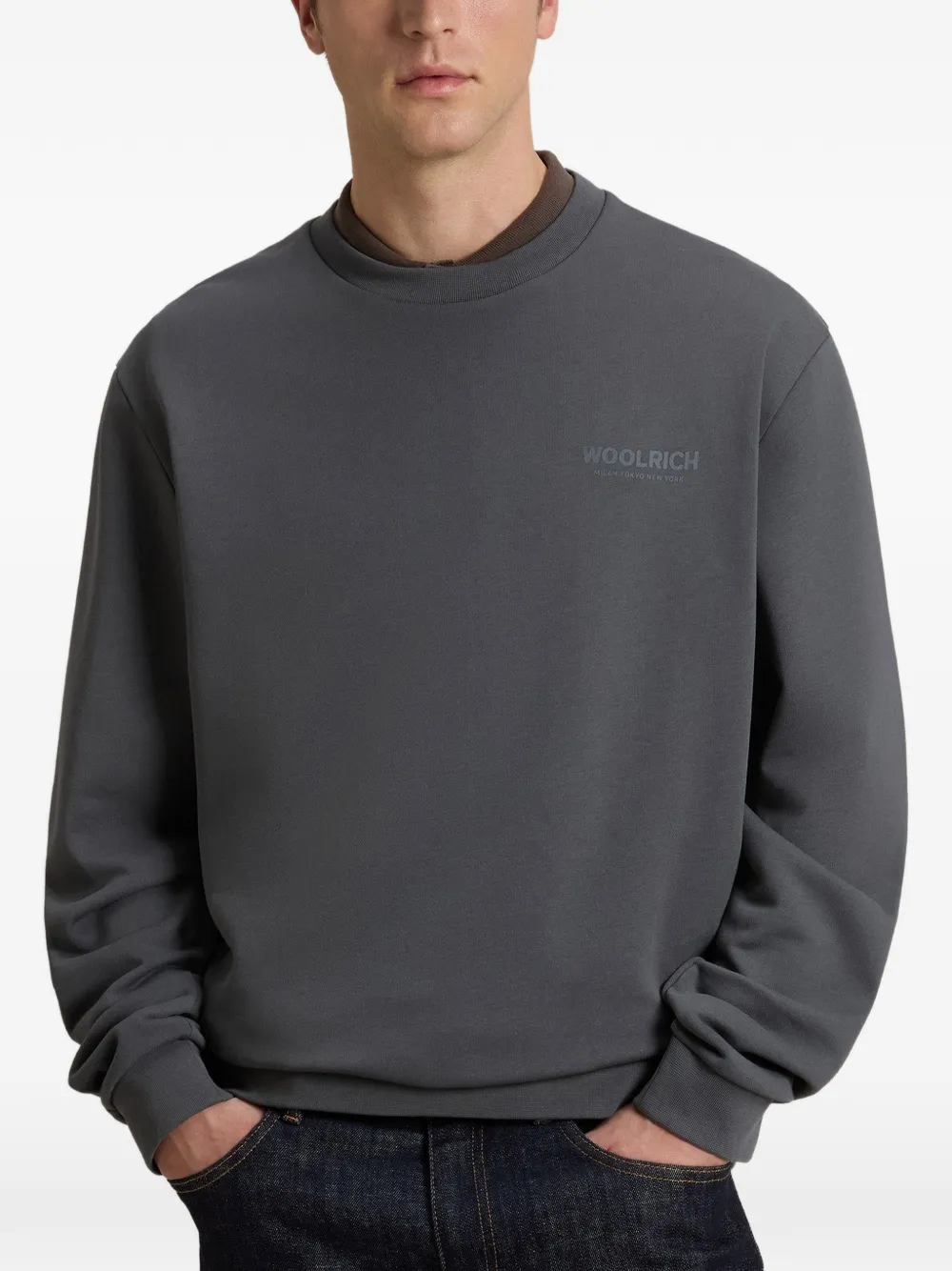 Macro Logo Crew-Neck Sweatshirt