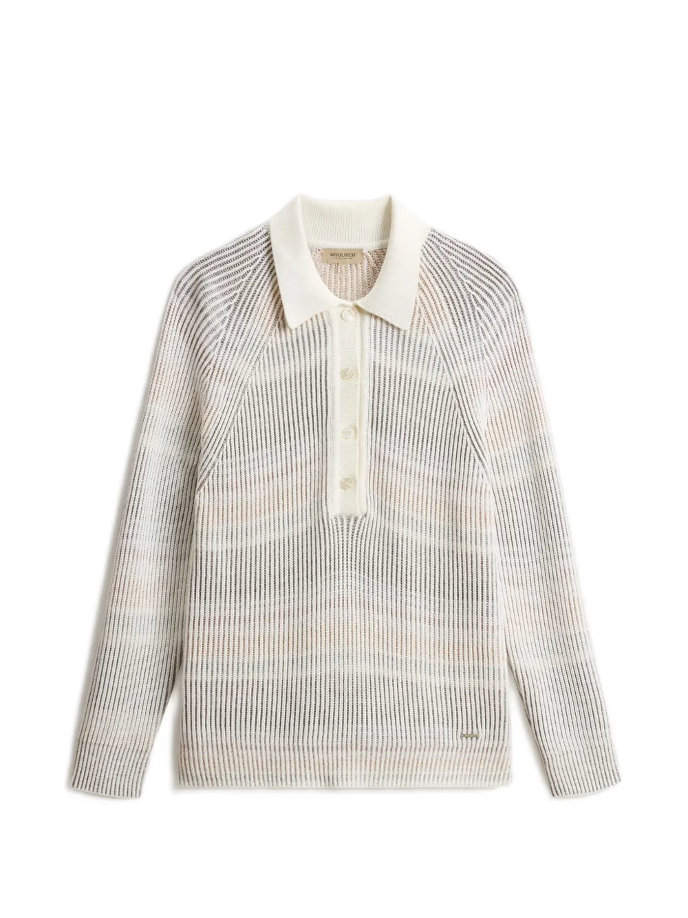 Woolrich shirt collar ribbed polo shirt - Bianco