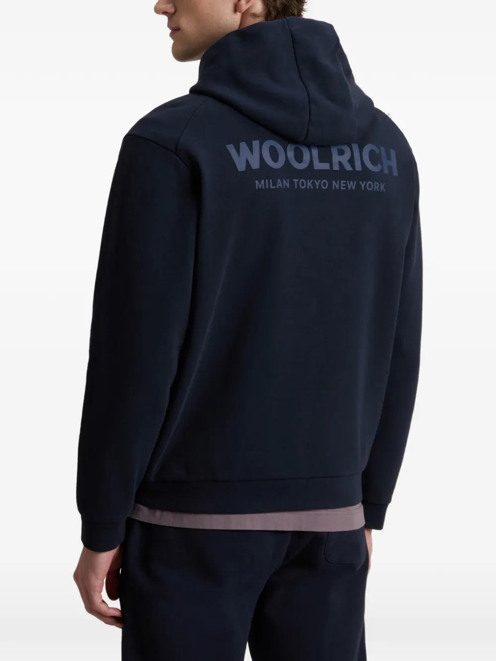 Woolrich Hoodie met logoprint Blauw