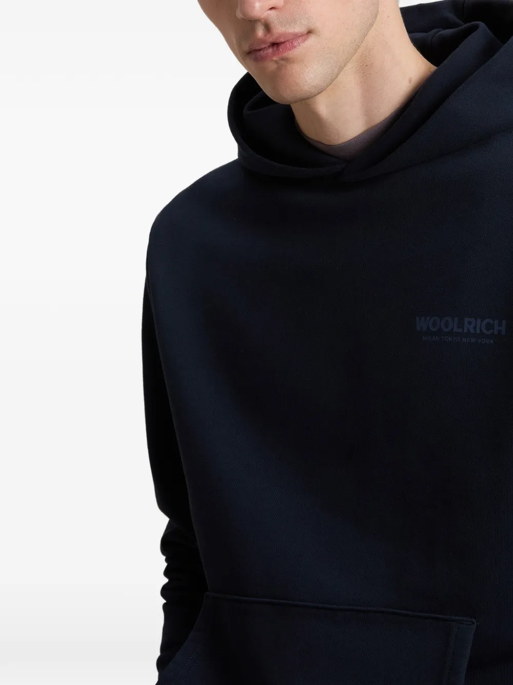 Woolrich Hoodie met logoprint Blauw