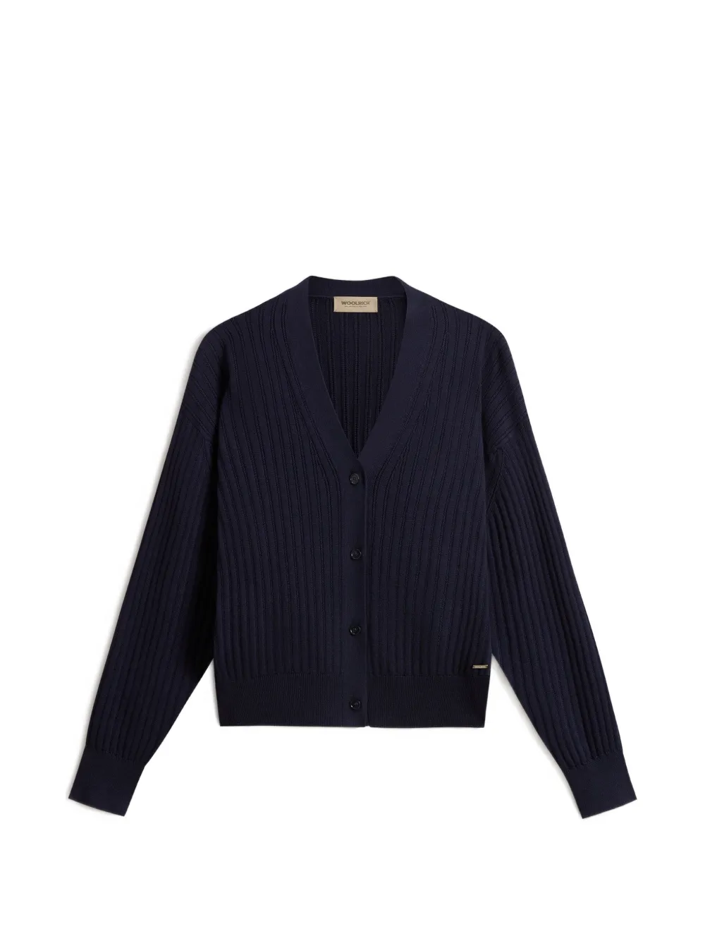 Woolrich V-neck ribbed cardigan - Blu