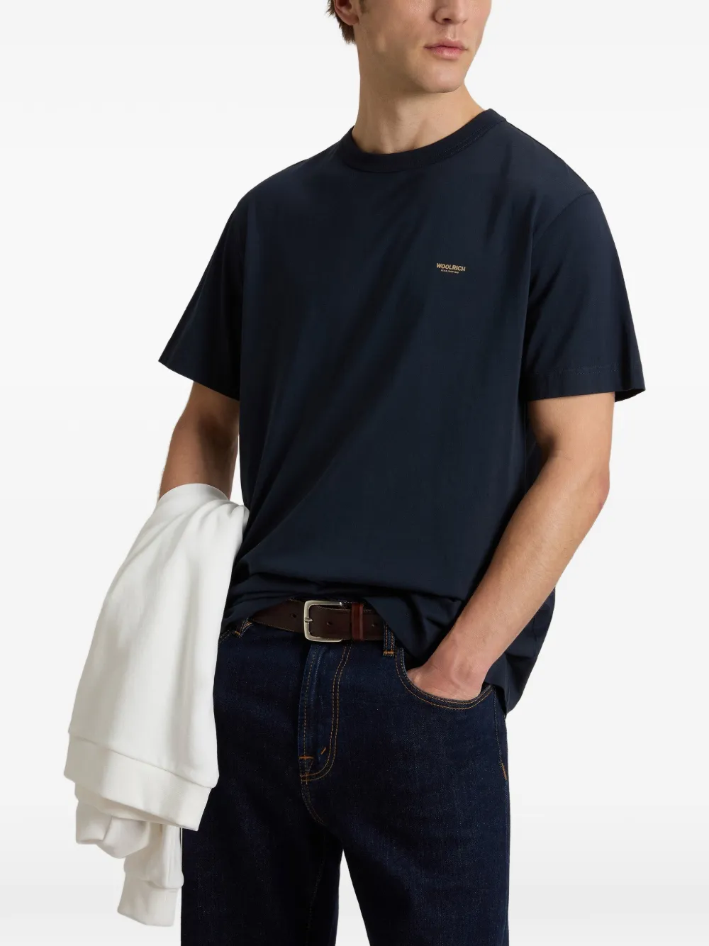 Woolrich T-shirt met logoprint Blauw