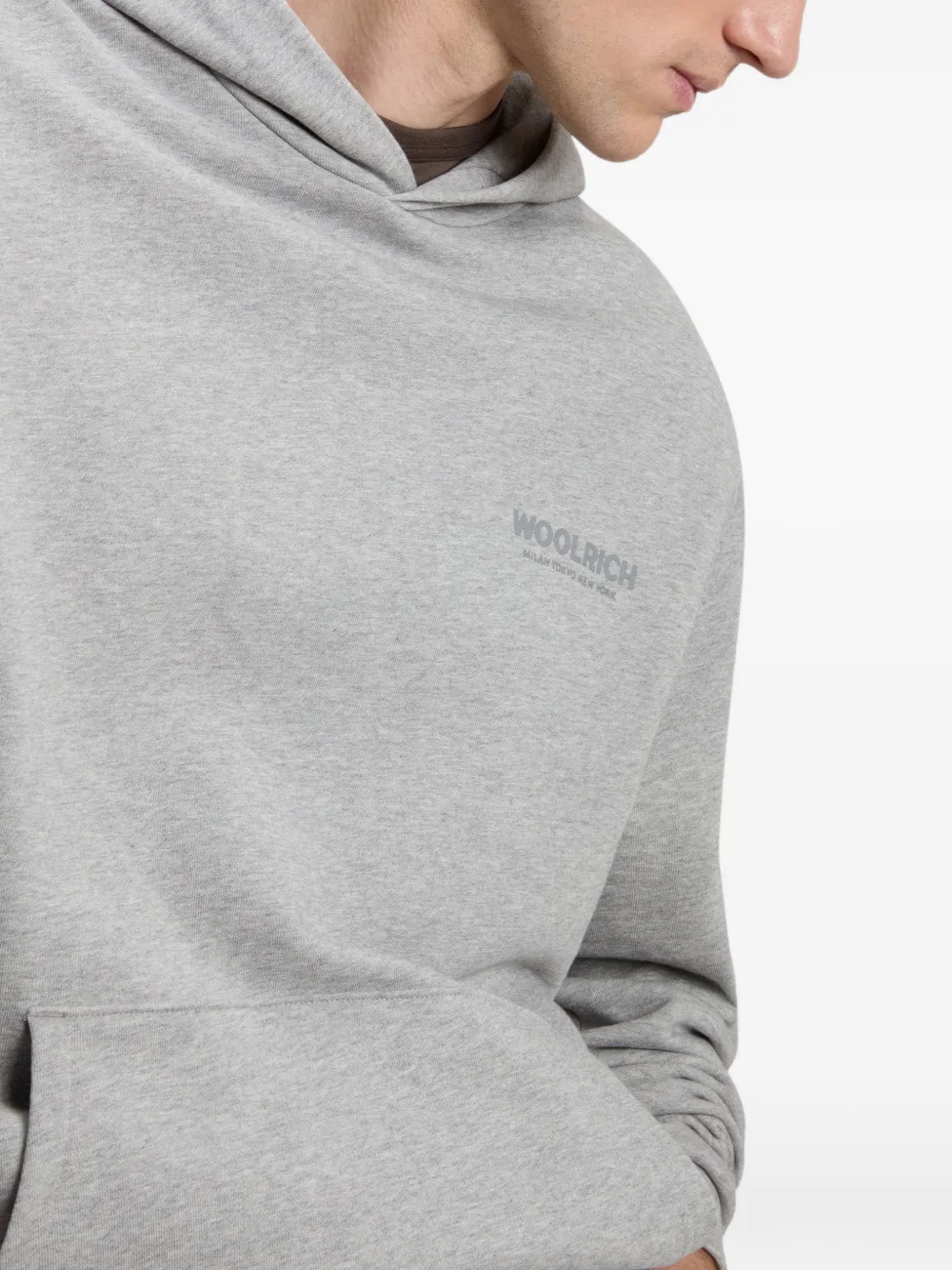 Woolrich Hoodie met logodetail Grijs