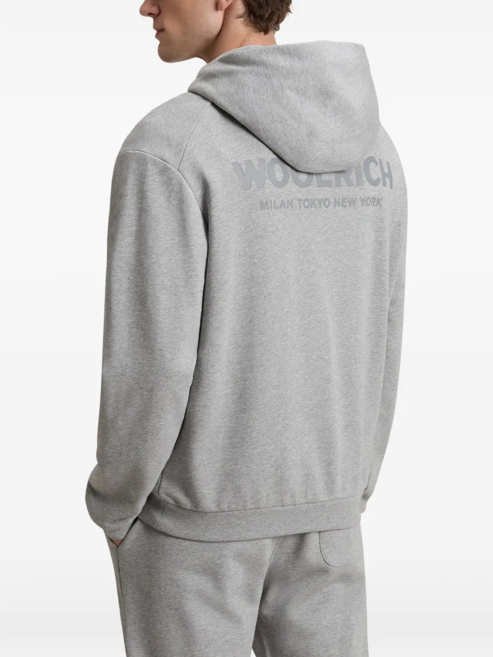 Woolrich Hoodie met logodetail Grijs