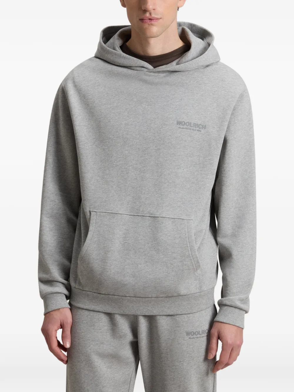 Woolrich Hoodie met logodetail Grijs