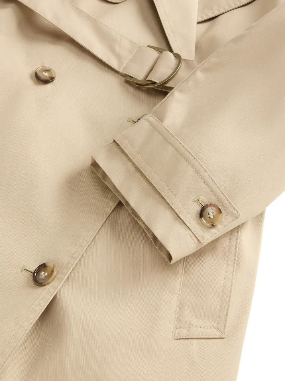  Woolrich Double-breasted Belted Trench Coat - Neutrals 