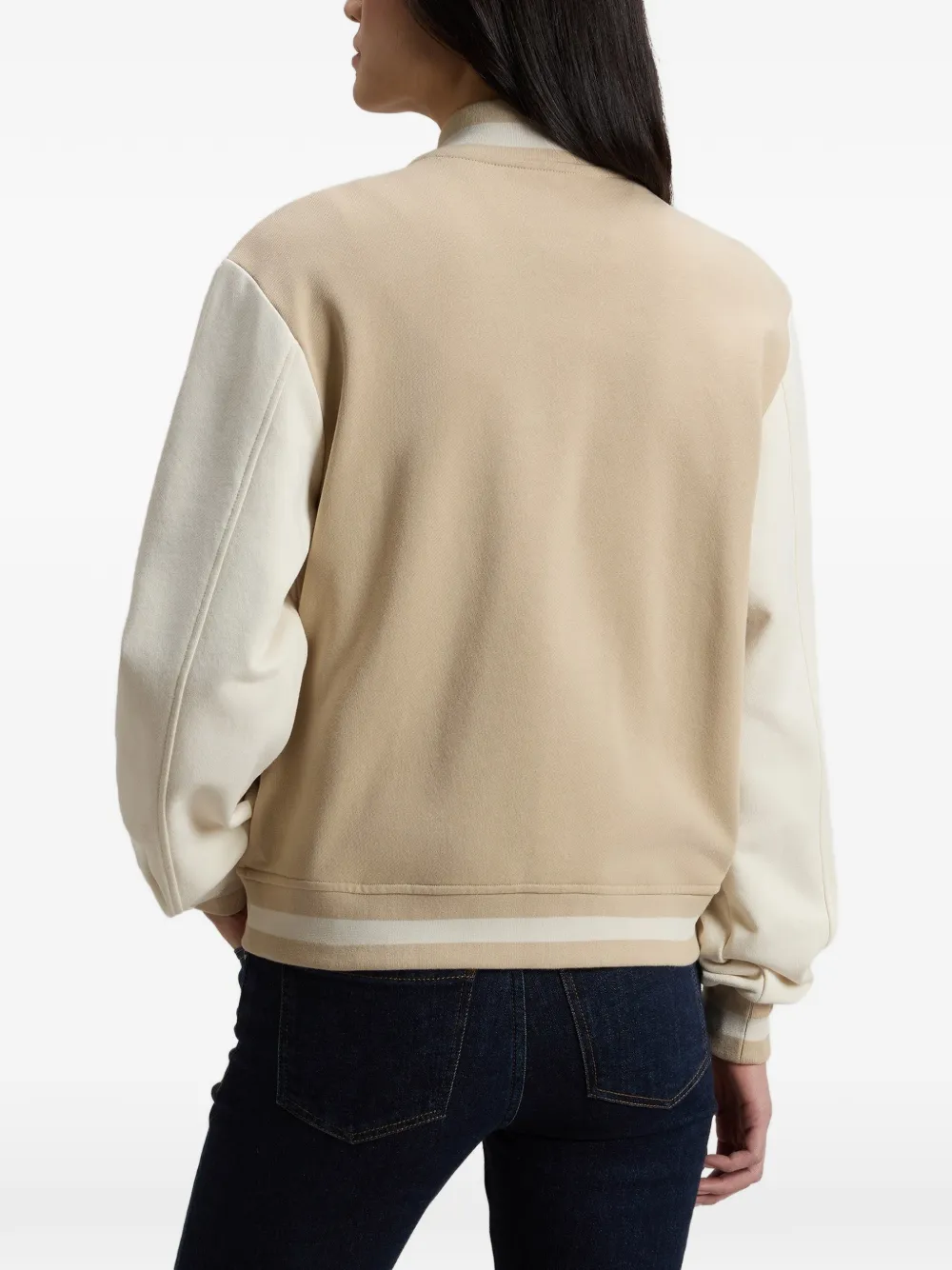 Woolrich Tweekleurig bomberjack met drukknoop Beige