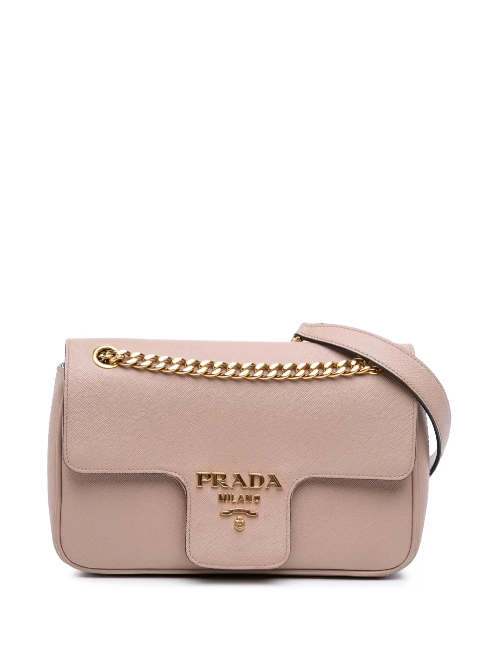 Prada Pre-Owned 2000-2026 Saffiano Pattina Chain crossbody bag - Marrone