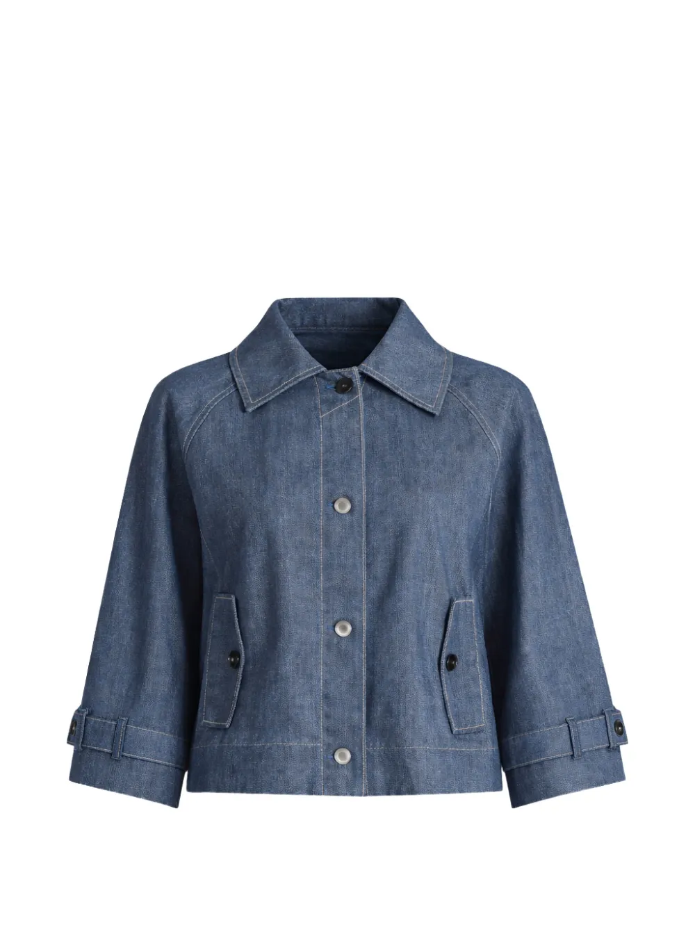 Liviana Conti Waylen buttoned rear-pleat denim jacket - Blu