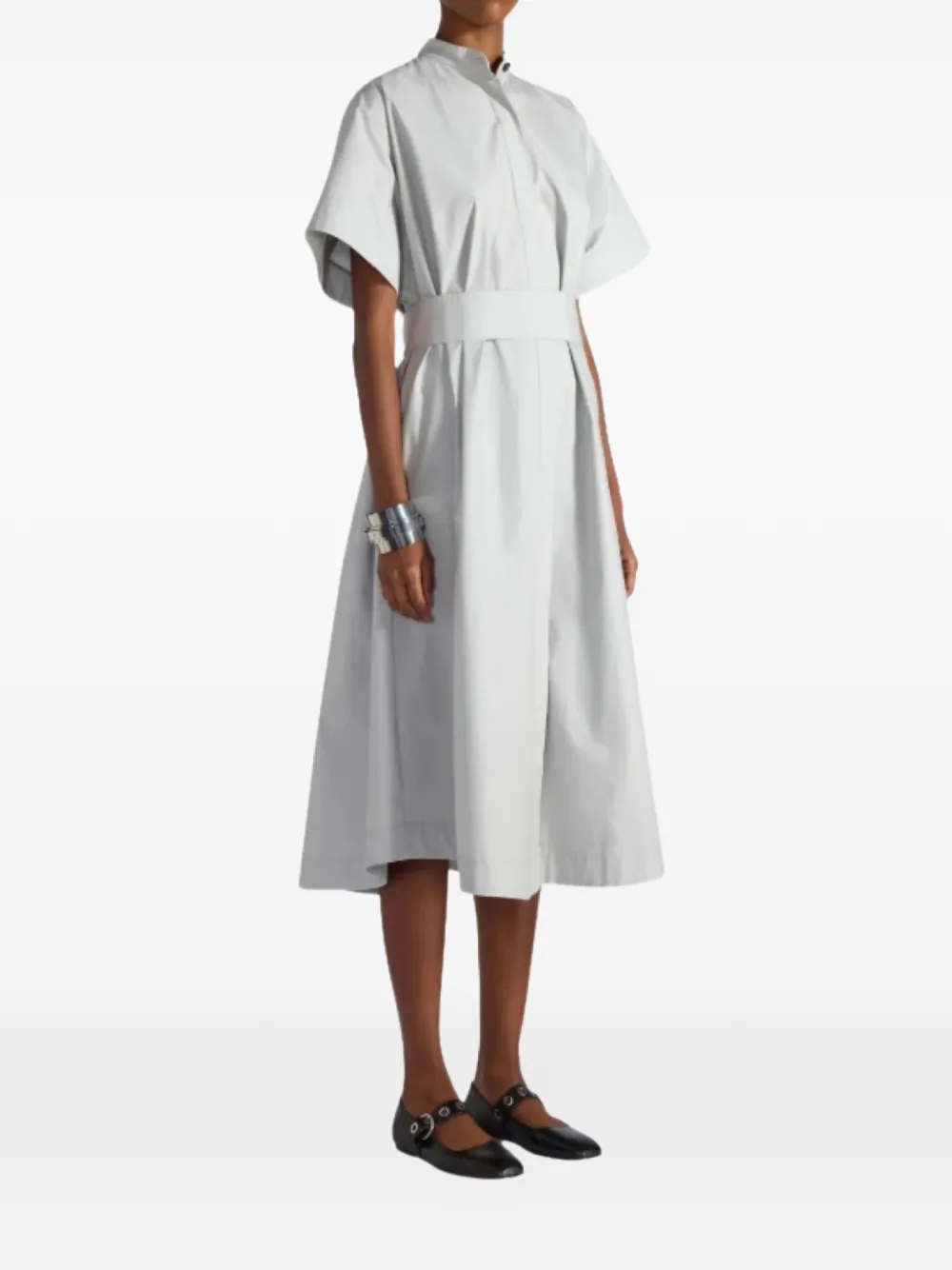 Liviana Conti Aveline midi-jurk met gestrikte taille Grijs