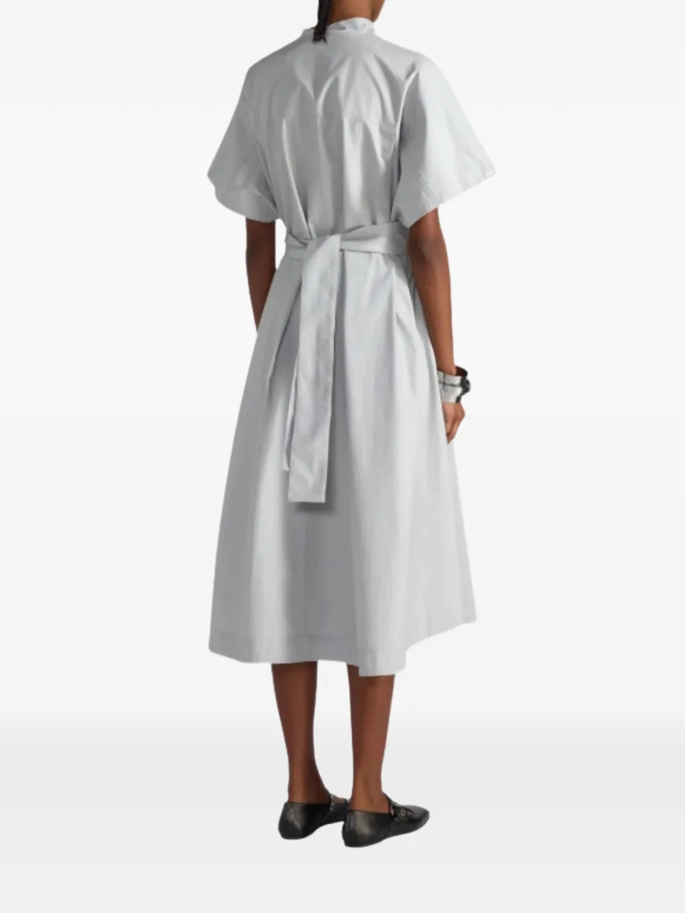 Liviana Conti Aveline midi-jurk met gestrikte taille Grijs