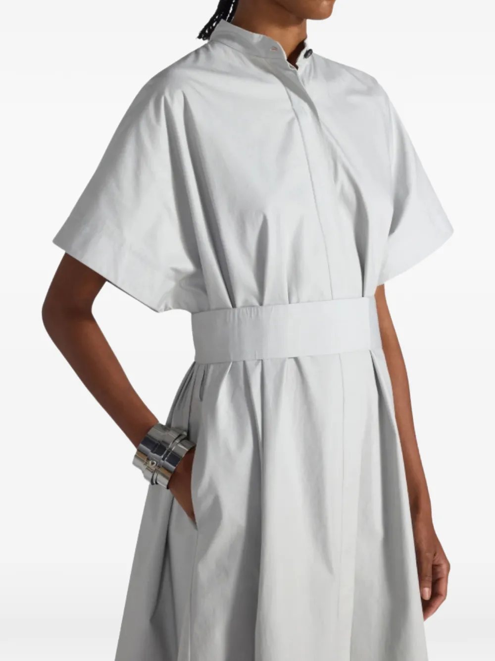 Liviana Conti Aveline midi-jurk met gestrikte taille Grijs