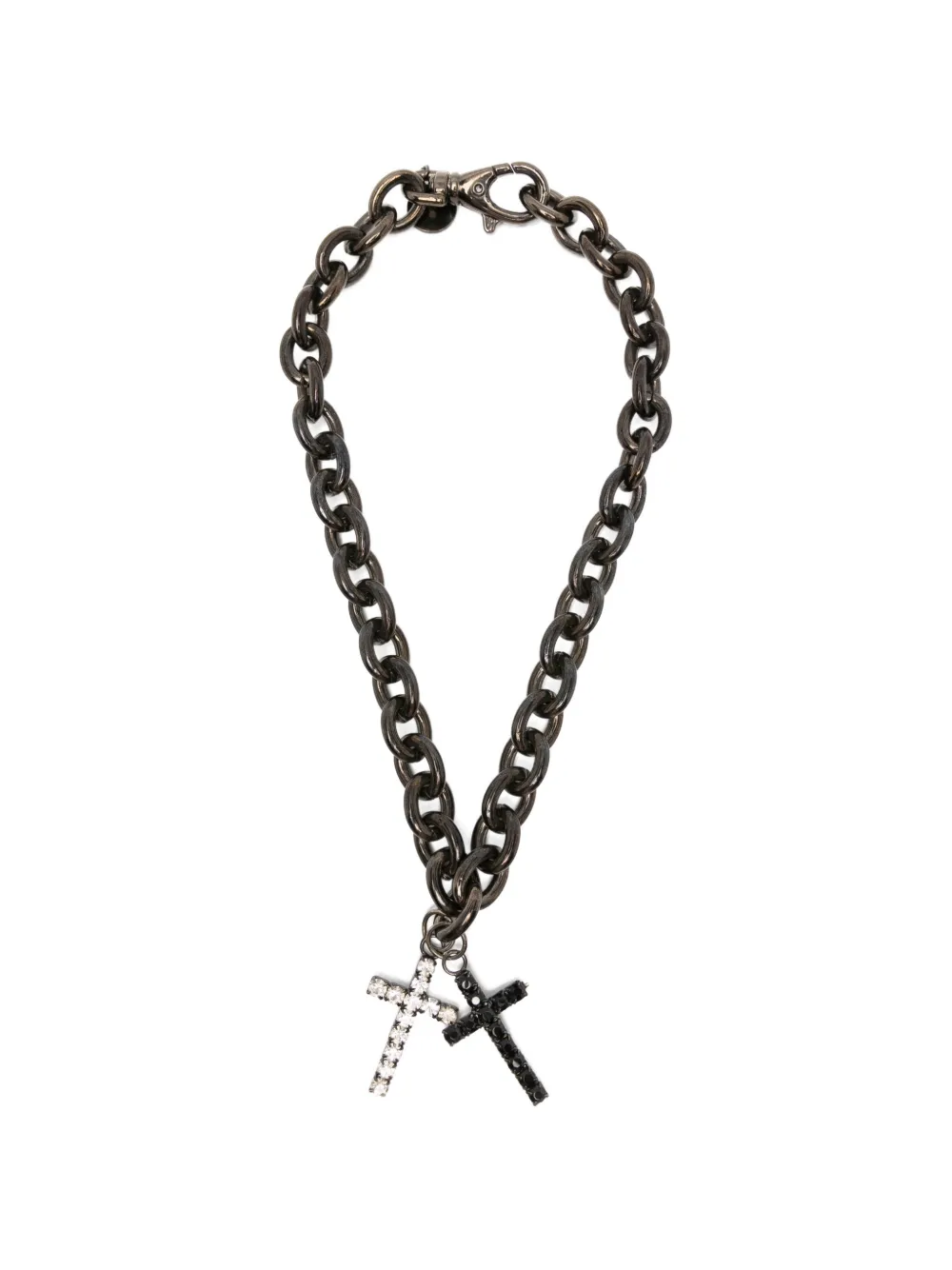 Emporio Armani Pre-Owned 2000s cross-pendant necklace - Marrone