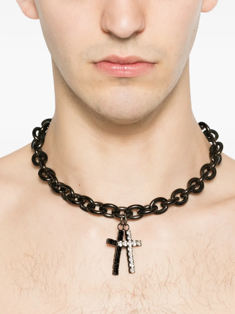 Emporio Armani Pre-Owned 2000s cross-pendant Necklace | Brown