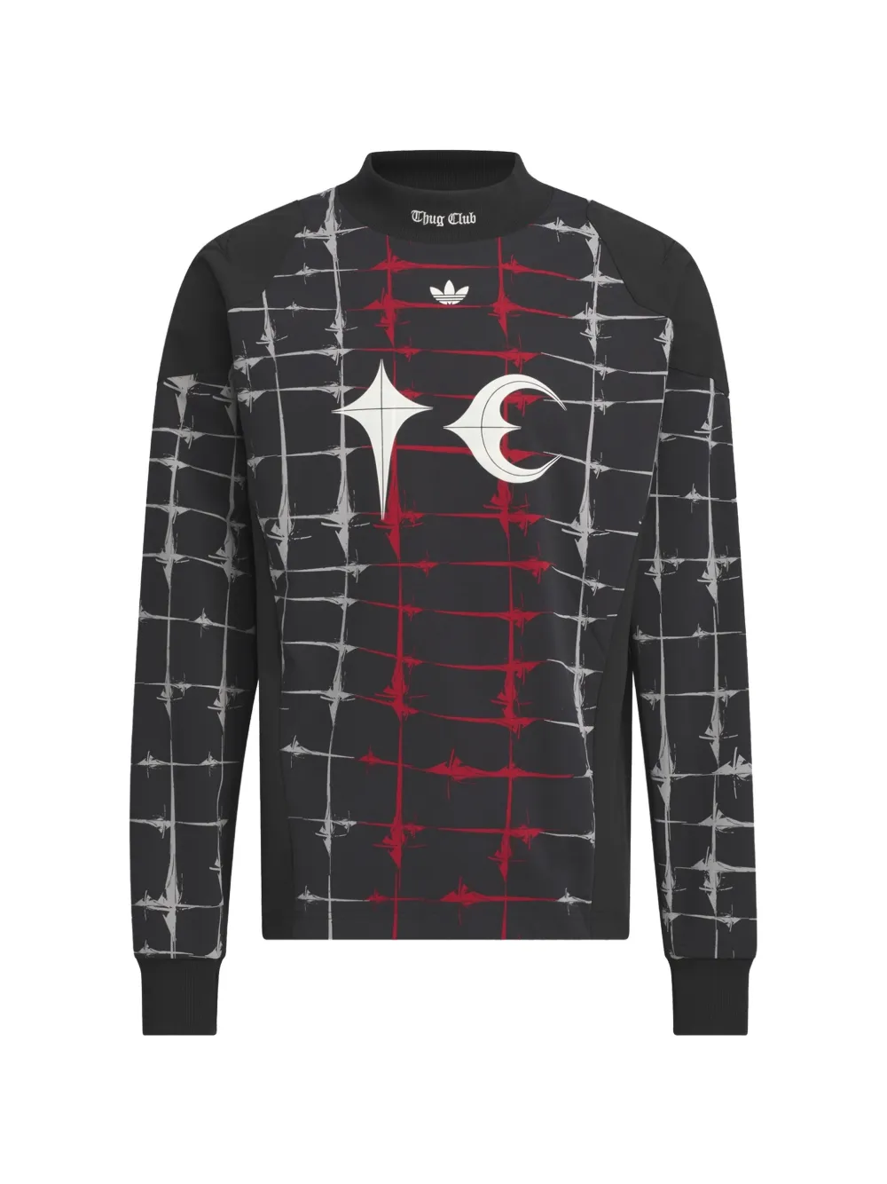 adidas long-sleeve patterned sweatshirt - Nero