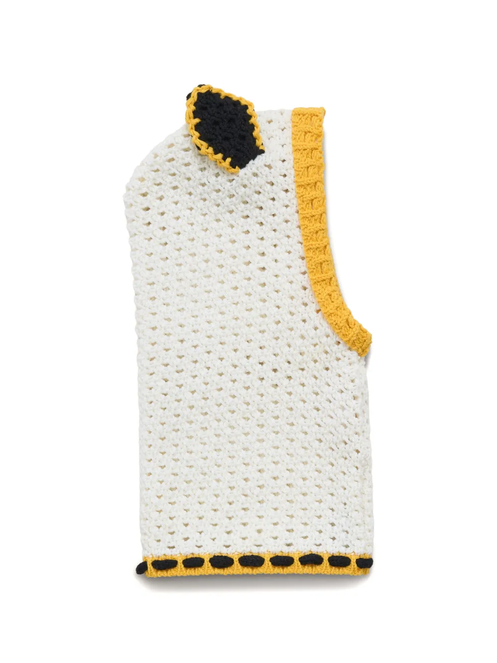 Marni colour-block crochet balaclava - Bianco