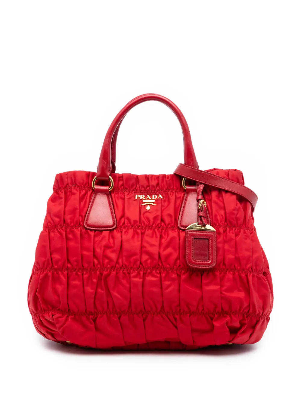 Prada Pre-Owned 2010-2025 Tessuto Gaufre satchel - Rosso