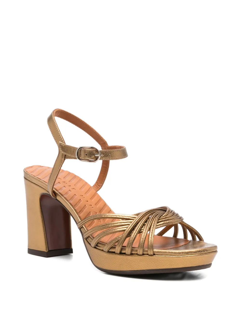 Chie Mihara Keske metallic strappy sandals Goud