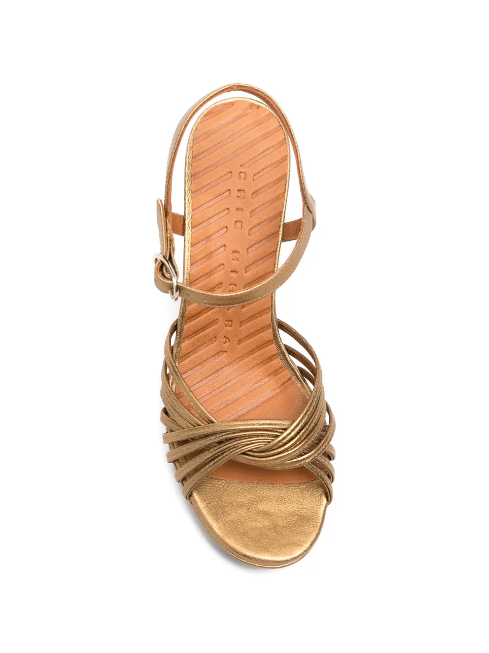 Chie Mihara Keske metallic strappy sandals Goud