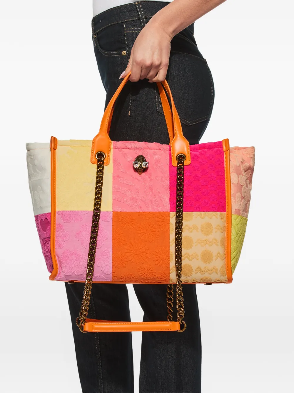  Kurt Geiger London Hoxton Patchwork Tote Bag - Pink 