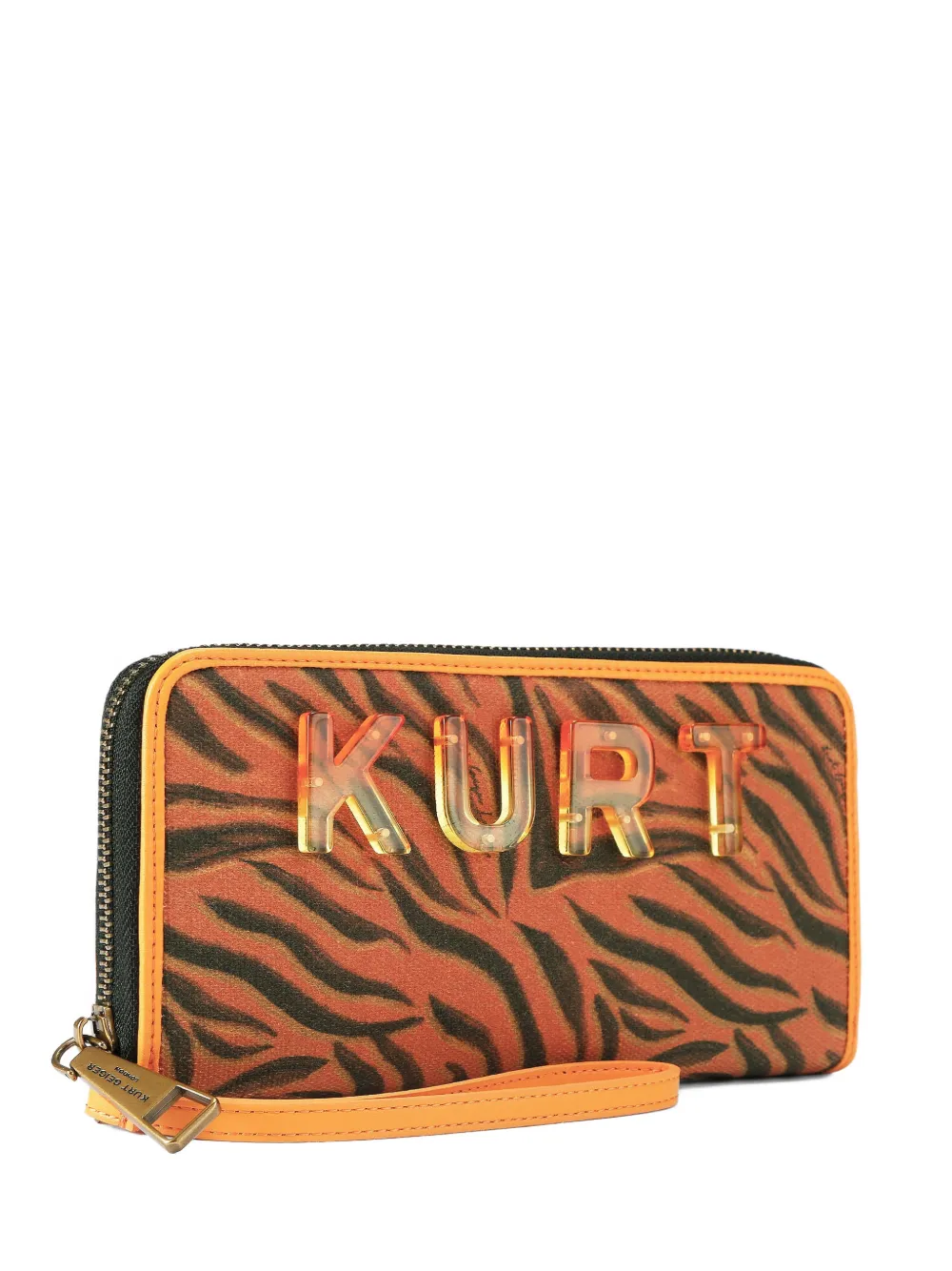  Kurt Geiger London Kurt Tiger-print Zip-around Wallet - Orange 