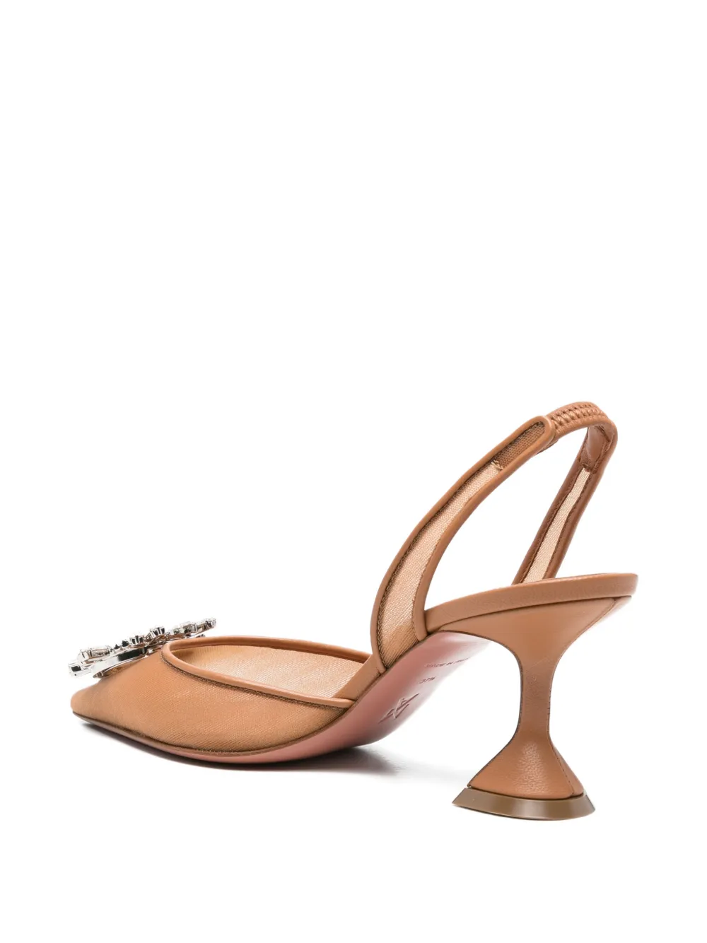 Amina Muaddi Begum verfraaide pumps Beige