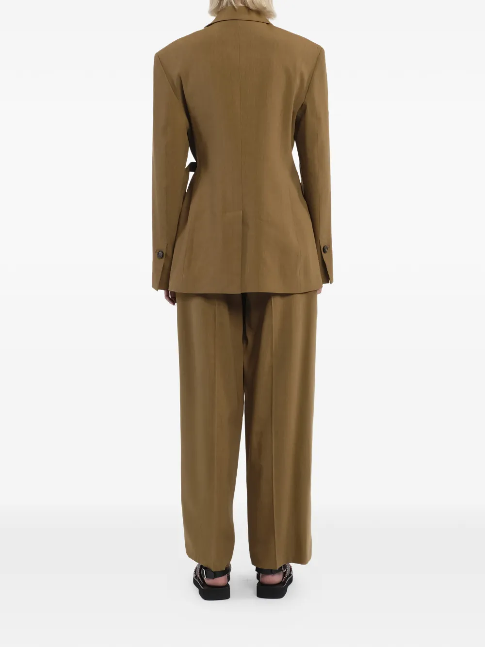 Tela Double-breasted Wrap Blazer - Green 