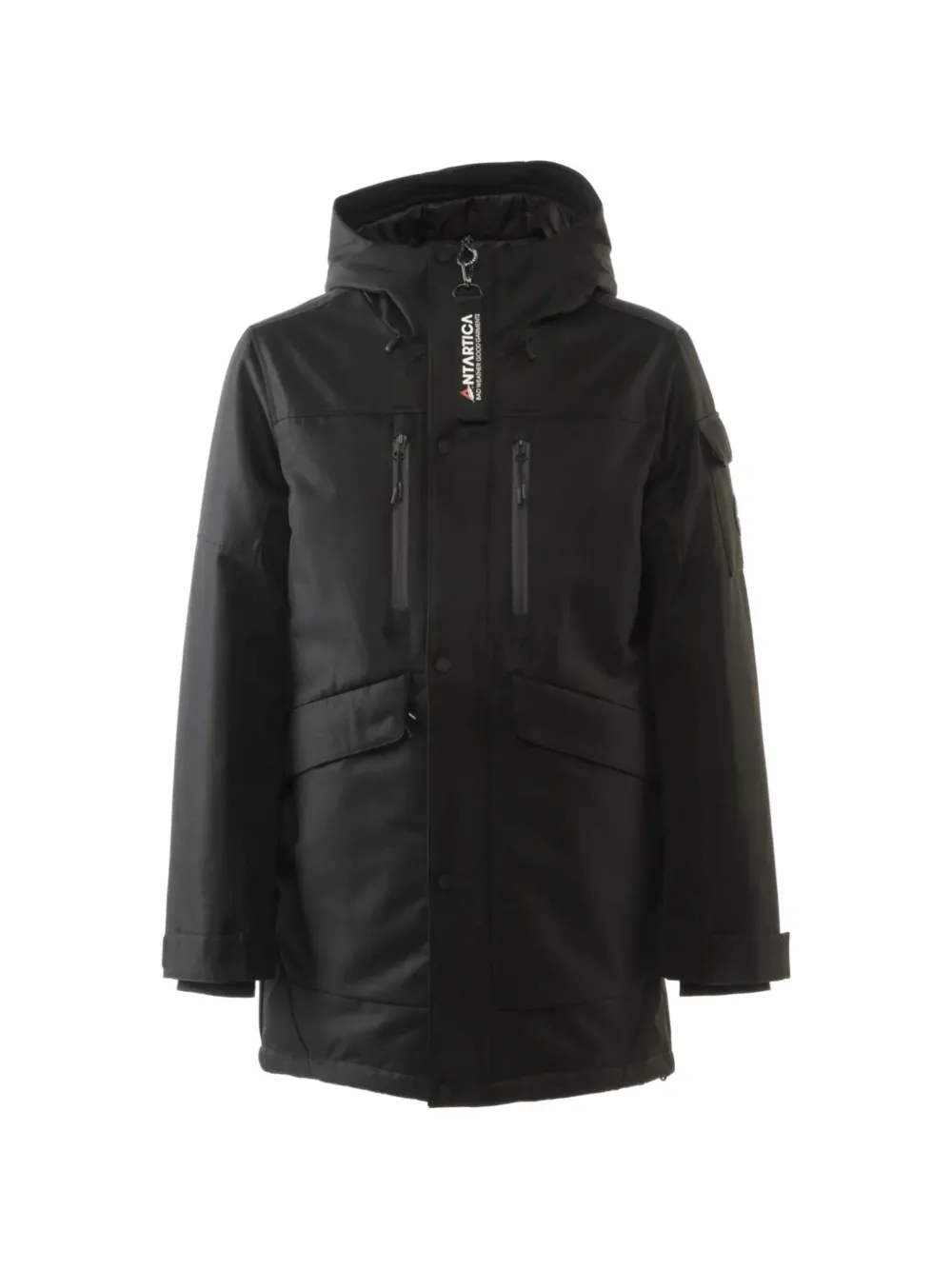 ANTARTICA zip-detail hooded jacket - Schwarz