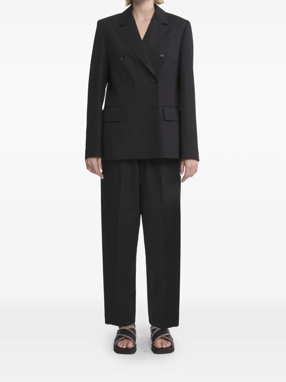  Tela Double-breasted Blazer - Black 