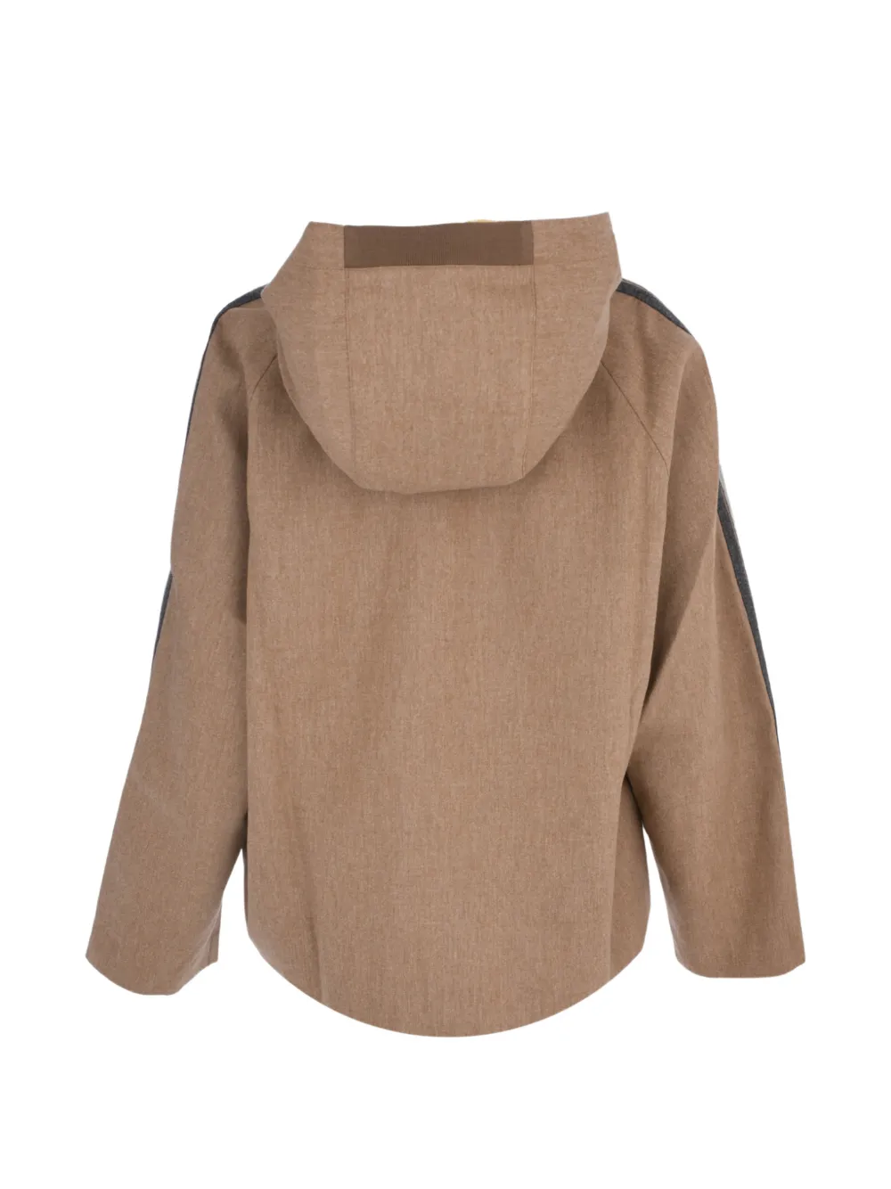 Lorena Antoniazzi Jas met capuchon en zijstreep Beige