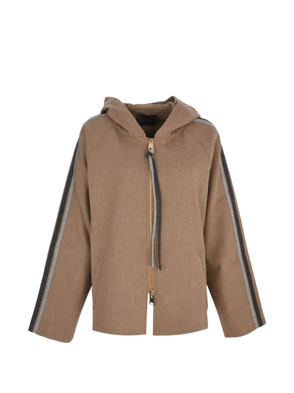 Lorena Antoniazzi hooded side-stripe coat - Toni neutri