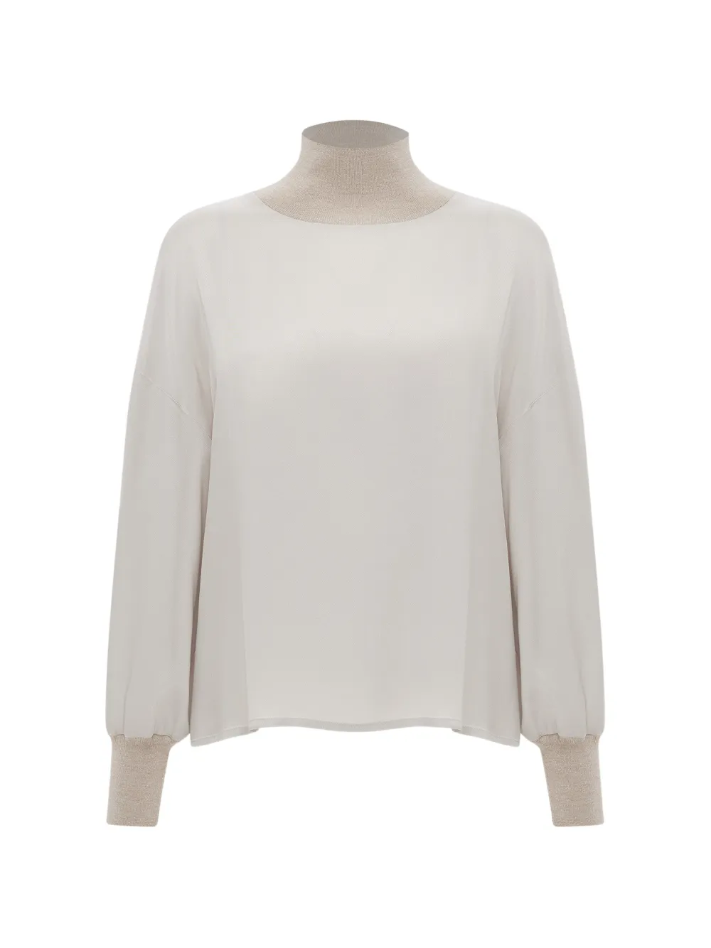 Lorena Antoniazzi contrast-trim long-sleeve top - Toni neutri