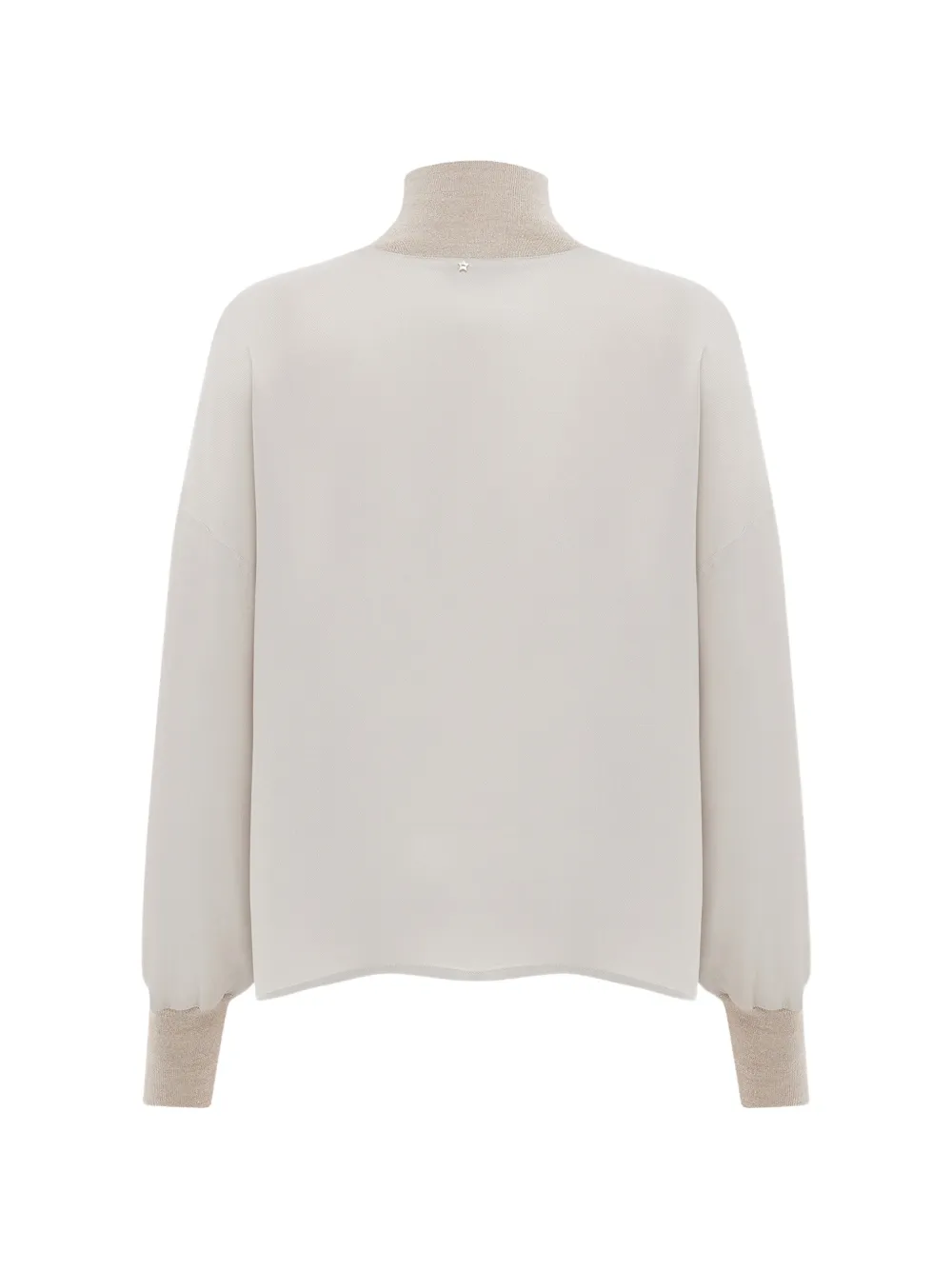 Lorena Antoniazzi Top met lange mouwen en contrasterende afwerking Beige