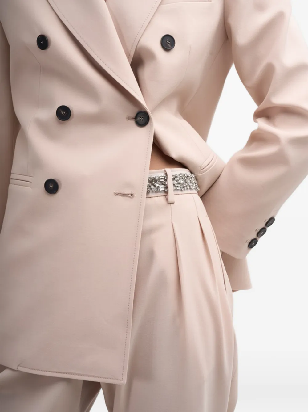  Cogo Double-breasted Blazer - Pink 
