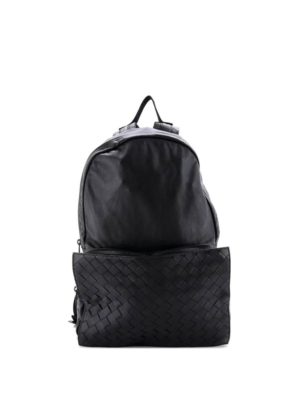 Bottega Veneta Pre-Owned Zaino medio in pelle con design Intrecciato - Nero
