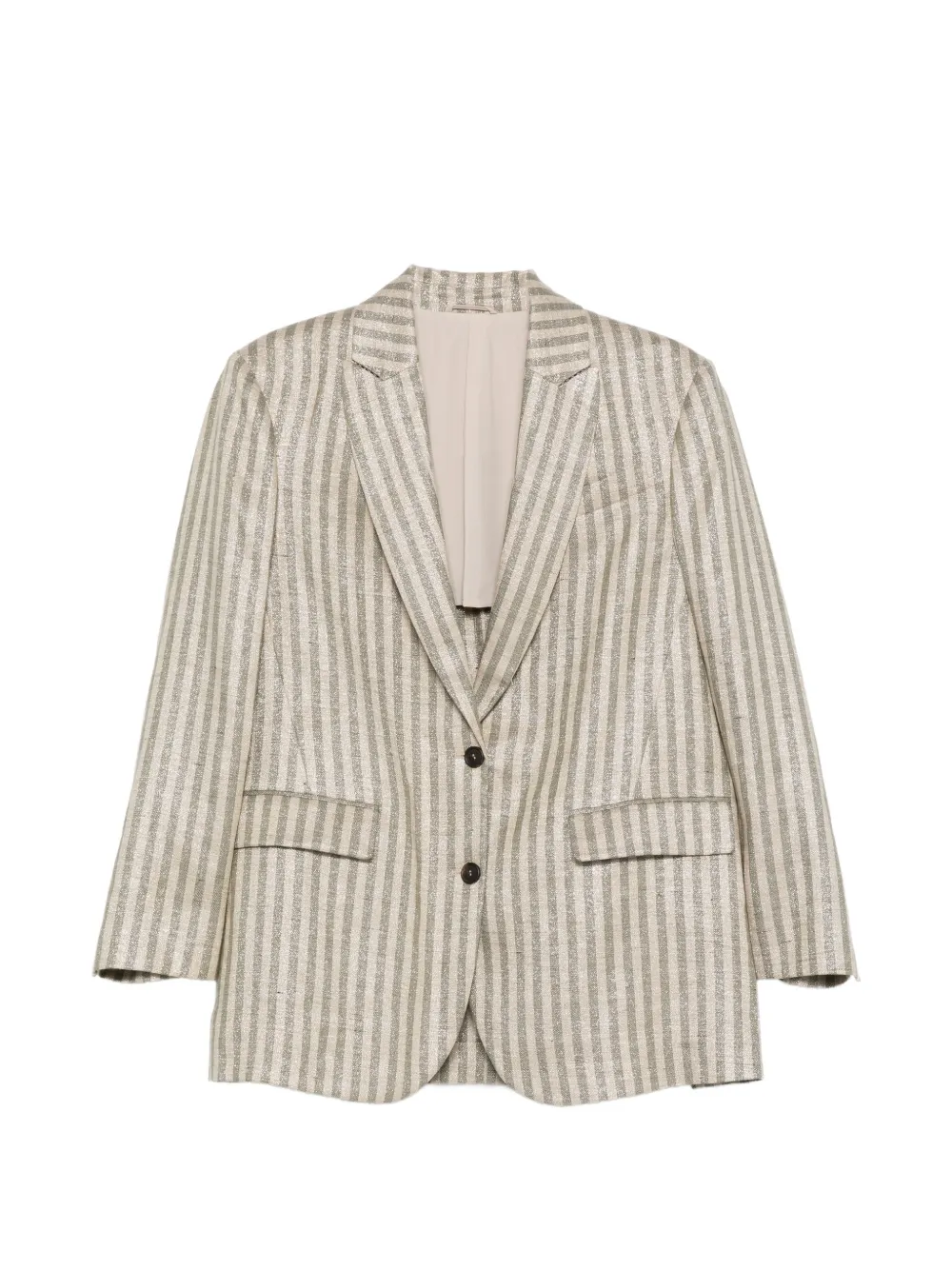 Brunello Cucinelli striped pocket blazer - Toni neutri