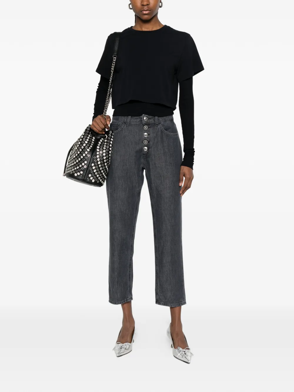  Dondup Koons Button Cotton Denim Jeans - Grey 