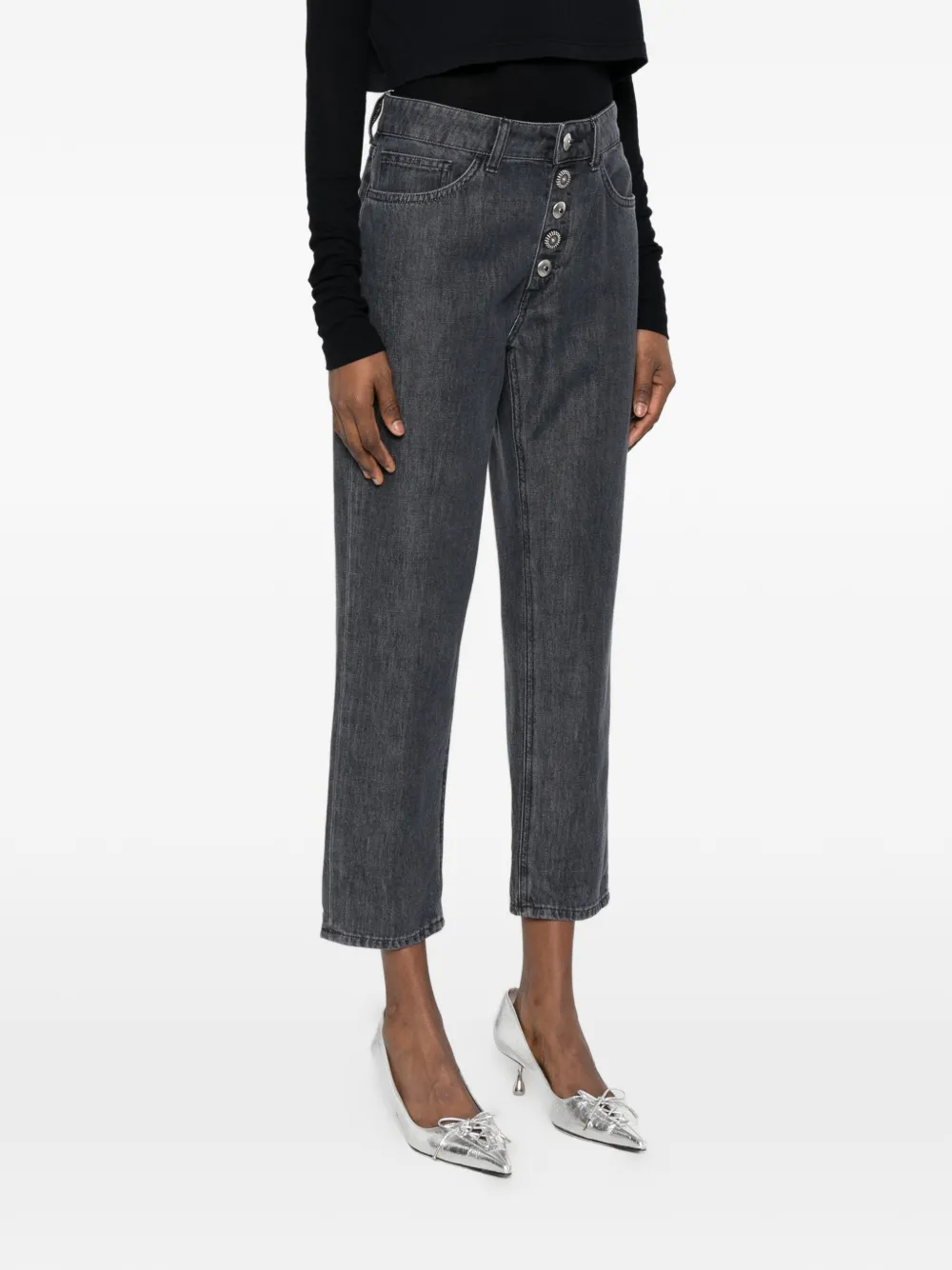  Dondup Koons Button Cotton Denim Jeans - Grey 