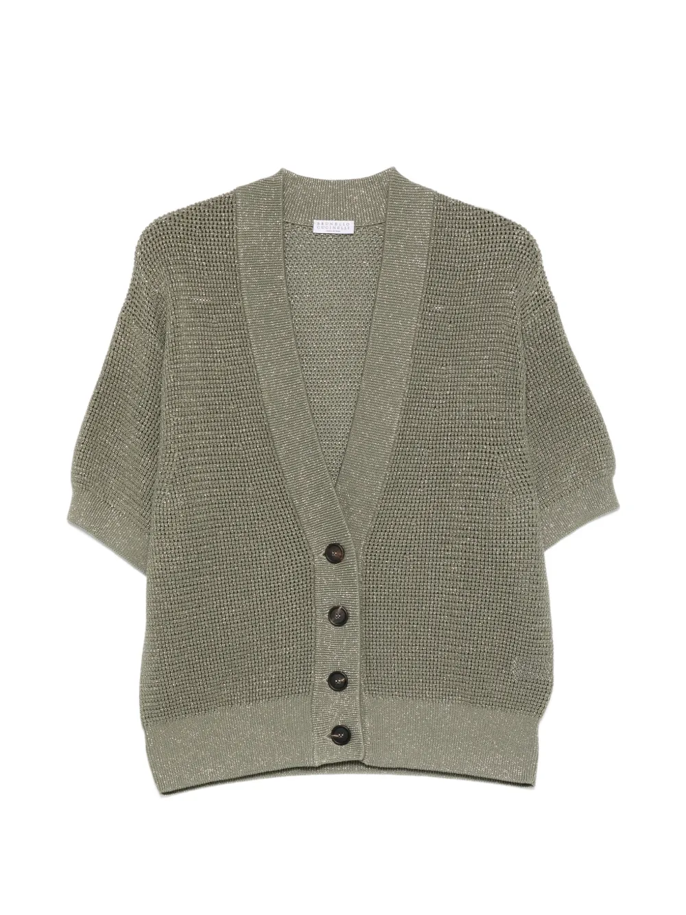 Brunello Cucinelli button V-neck cardigan - Verde