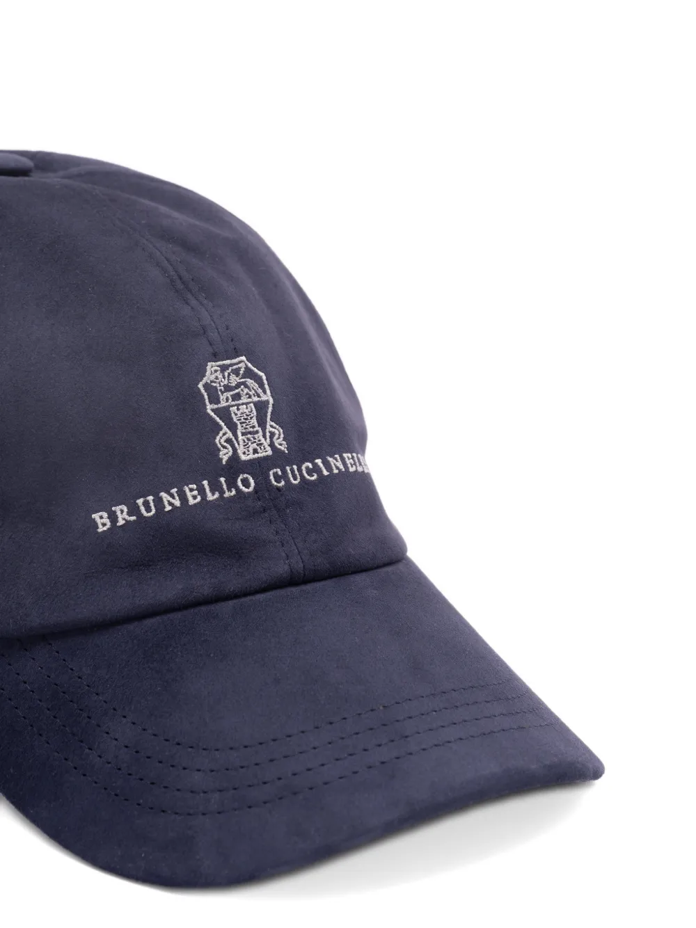 Brunello Cucinelli Honkbalpet met geborduurd logo Blauw
