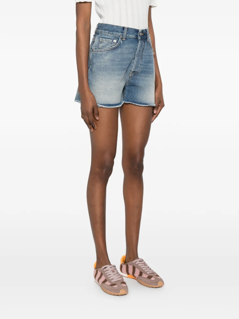DONDUP Gerafelde shorts Blauw