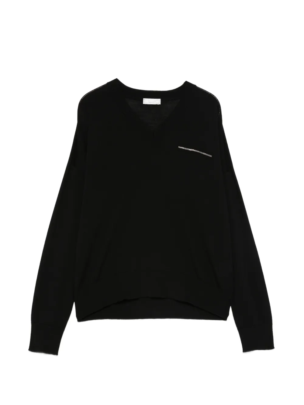 Peserico V-neck long-sleeve sweater - Nero